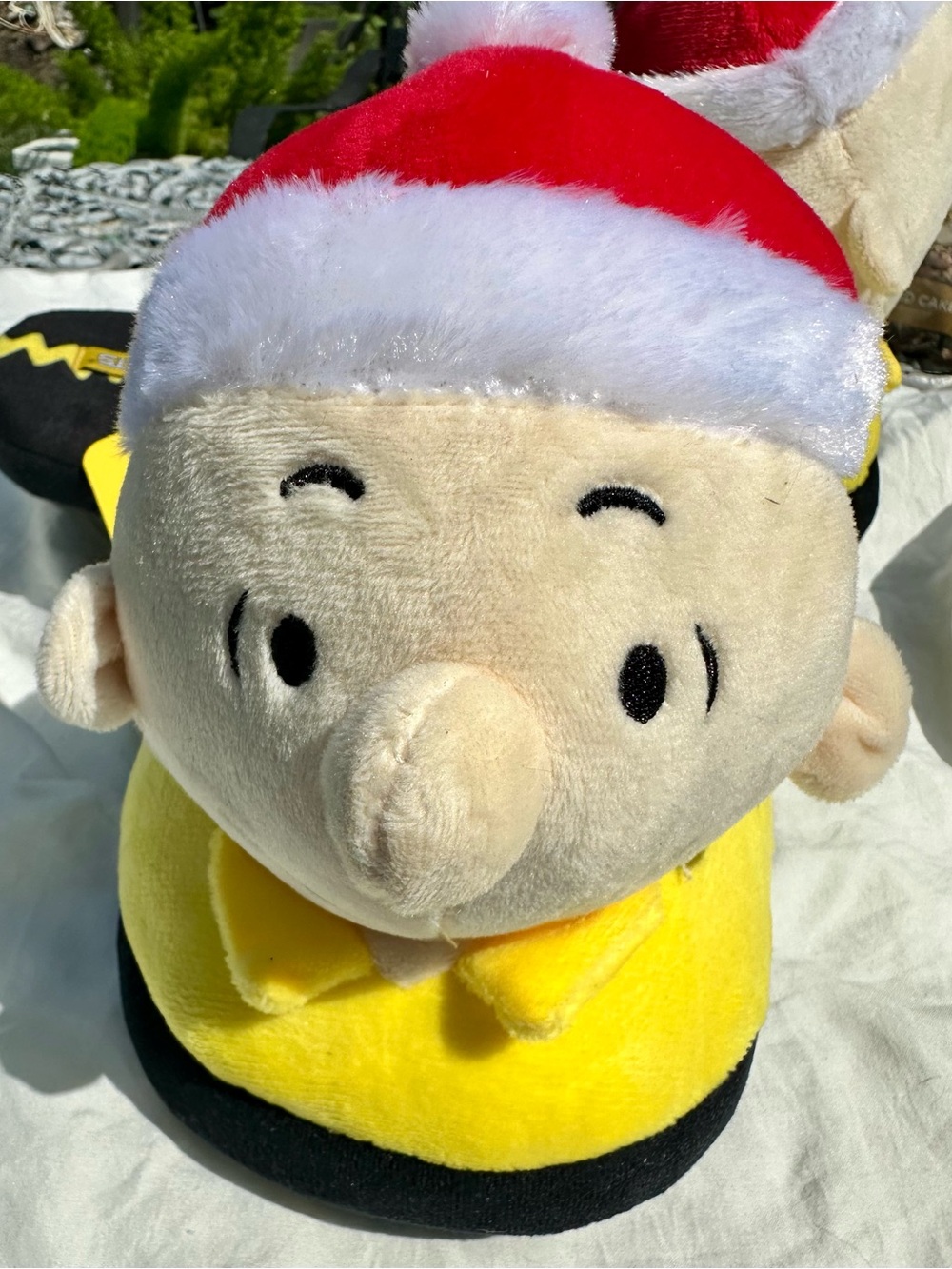 Charlie Brown Christmas slippers. Men’s.  Santa Hat. Stocking. Christmas